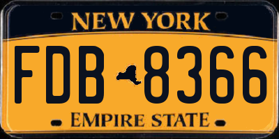 NY license plate FDB8366