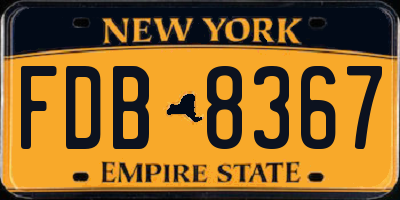 NY license plate FDB8367