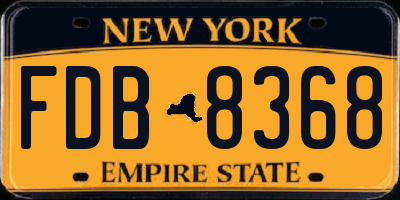 NY license plate FDB8368