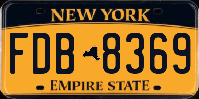 NY license plate FDB8369