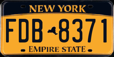 NY license plate FDB8371