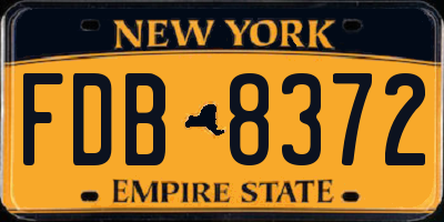 NY license plate FDB8372