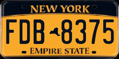 NY license plate FDB8375