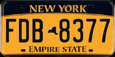 NY license plate FDB8377