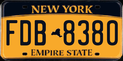 NY license plate FDB8380