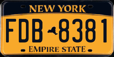 NY license plate FDB8381