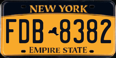 NY license plate FDB8382