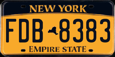 NY license plate FDB8383