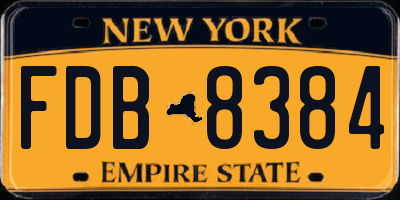 NY license plate FDB8384