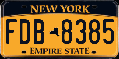 NY license plate FDB8385