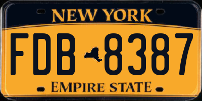 NY license plate FDB8387