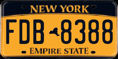 NY license plate FDB8388