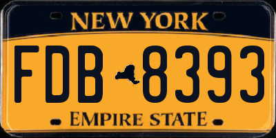 NY license plate FDB8393