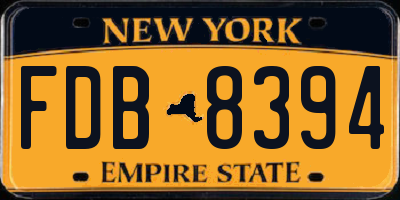 NY license plate FDB8394