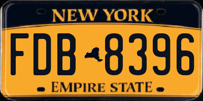NY license plate FDB8396