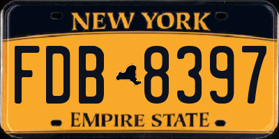 NY license plate FDB8397