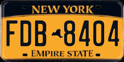 NY license plate FDB8404