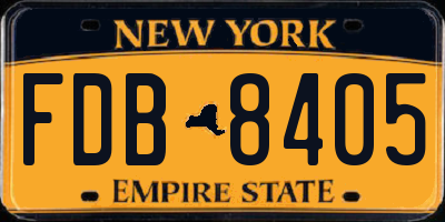 NY license plate FDB8405