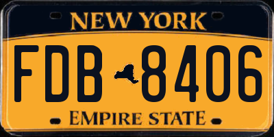NY license plate FDB8406