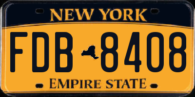 NY license plate FDB8408