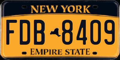 NY license plate FDB8409