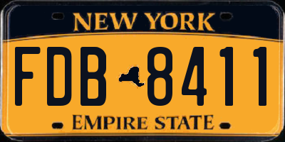 NY license plate FDB8411
