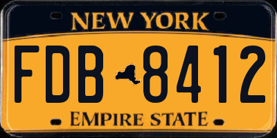 NY license plate FDB8412