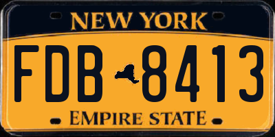 NY license plate FDB8413