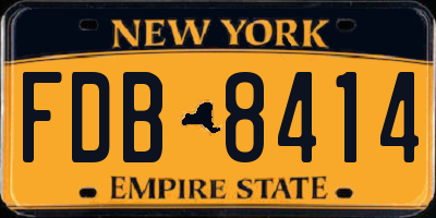 NY license plate FDB8414