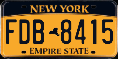 NY license plate FDB8415