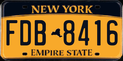 NY license plate FDB8416