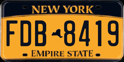 NY license plate FDB8419