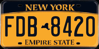 NY license plate FDB8420