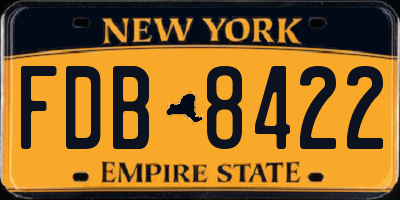 NY license plate FDB8422
