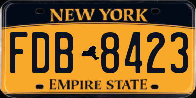 NY license plate FDB8423