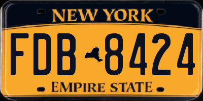 NY license plate FDB8424
