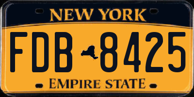 NY license plate FDB8425