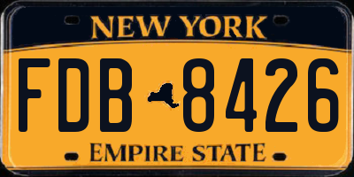 NY license plate FDB8426
