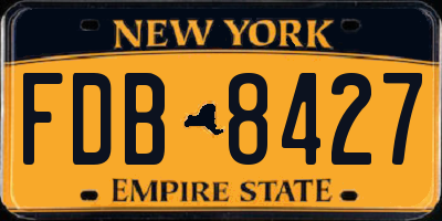 NY license plate FDB8427