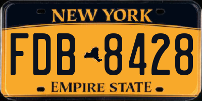 NY license plate FDB8428