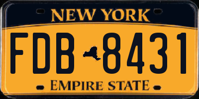 NY license plate FDB8431