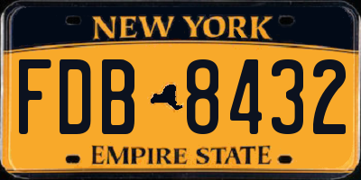 NY license plate FDB8432