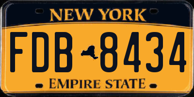 NY license plate FDB8434