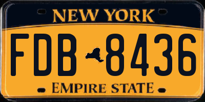 NY license plate FDB8436