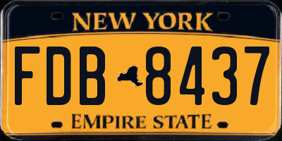 NY license plate FDB8437