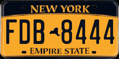 NY license plate FDB8444