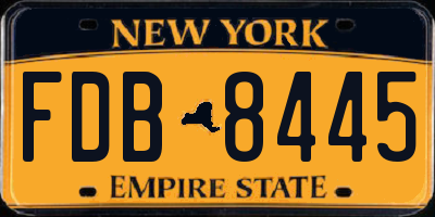 NY license plate FDB8445