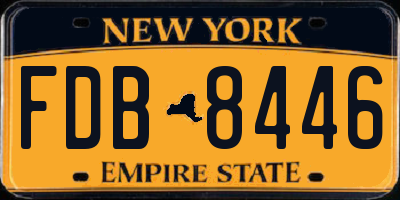 NY license plate FDB8446