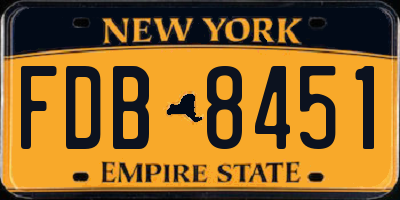 NY license plate FDB8451