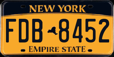 NY license plate FDB8452